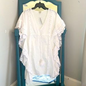 J Crew white eyelet coverup size small